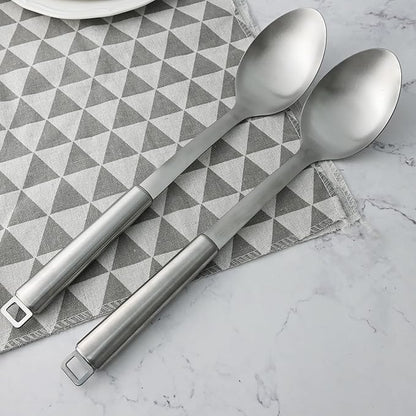 18/0 Stainless Steel Cooking Spoons Set, Serving Spoon & Slotted Spoon - Image 6