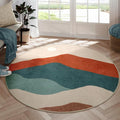 Mountain Round Rugs 6ft, Large Non Slip Circle Rug by Sungea