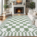 GarveeHome Sage Green Checkered Rug 5×7 Area Rugs by GarveeHome