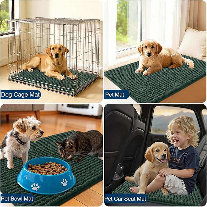OLANLY Dog Door Mat for Muddy Paws 47x24, Ultra Absorbent Chenille Mud Doormat - Image 7