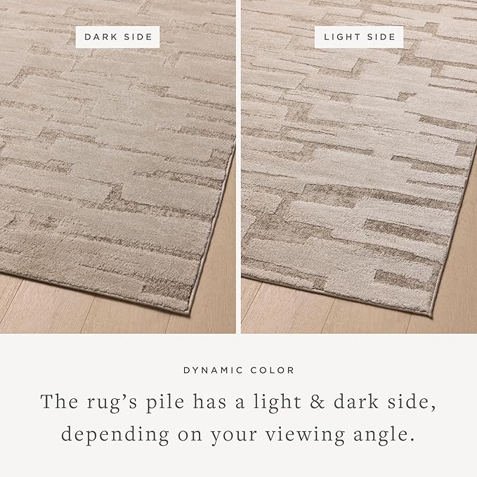 Loloi Amber Lewis Monty Collection MOT-04 Taupe/Beige 4'-0" x 6'-0", .50" Pile - Image 4