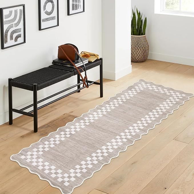 GarveeHome Hallway Runner Rug 2x6 Non Slip Scalloped Washable Rug - Image 8