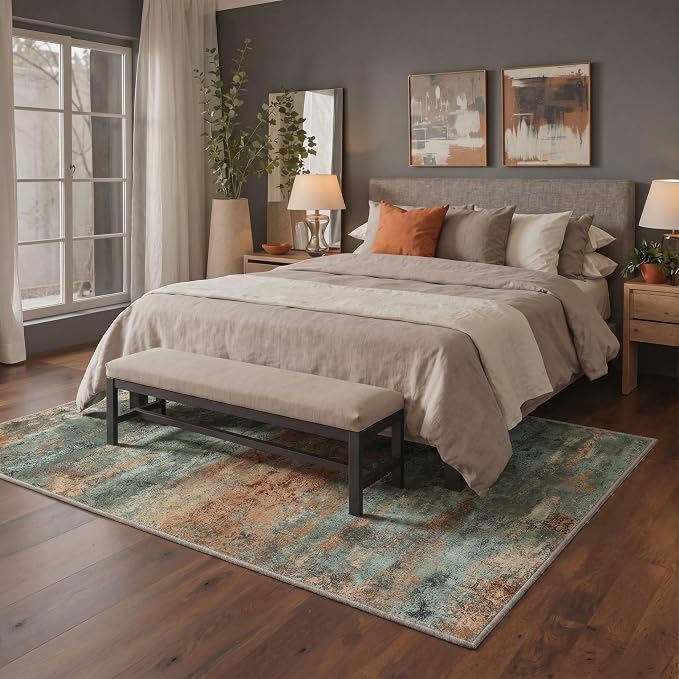 BEIMO Area Rugs 3x5 for Living Room Bedroom, Modern Abstract Machine Washable - Image 2