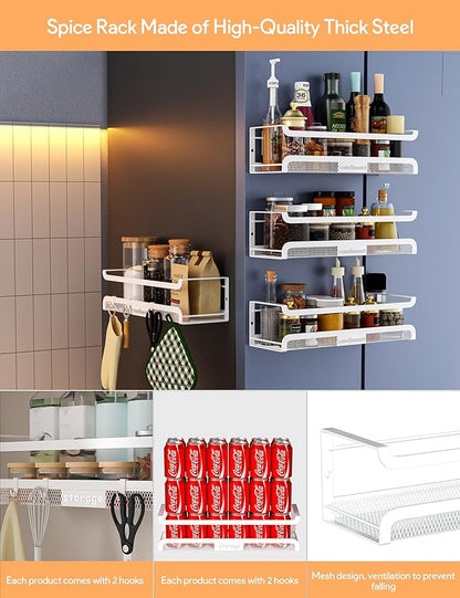 Spice Rack Wall Mount with Hooks - Image 4