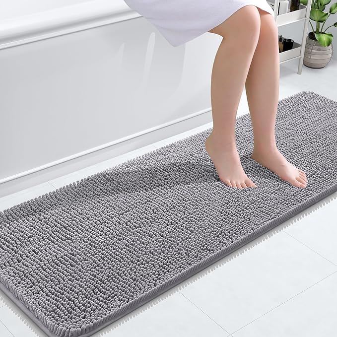 OLANLY Bathroom Runner Rugs 59x20, Extra Soft Absorbent Chenille Bath Rugs by OLANLY