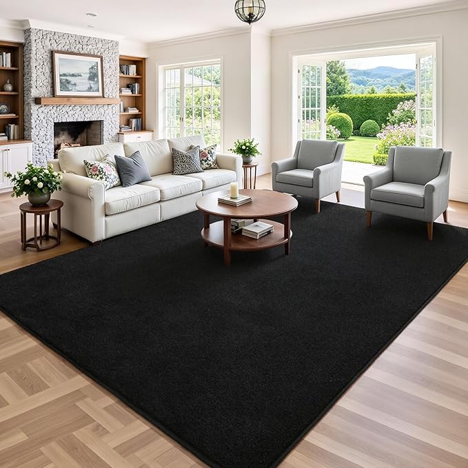Keeko 4x6 Black Area Rugs for Bedroom, Soft Modern Living Room Rug Indoor Non - Image 3