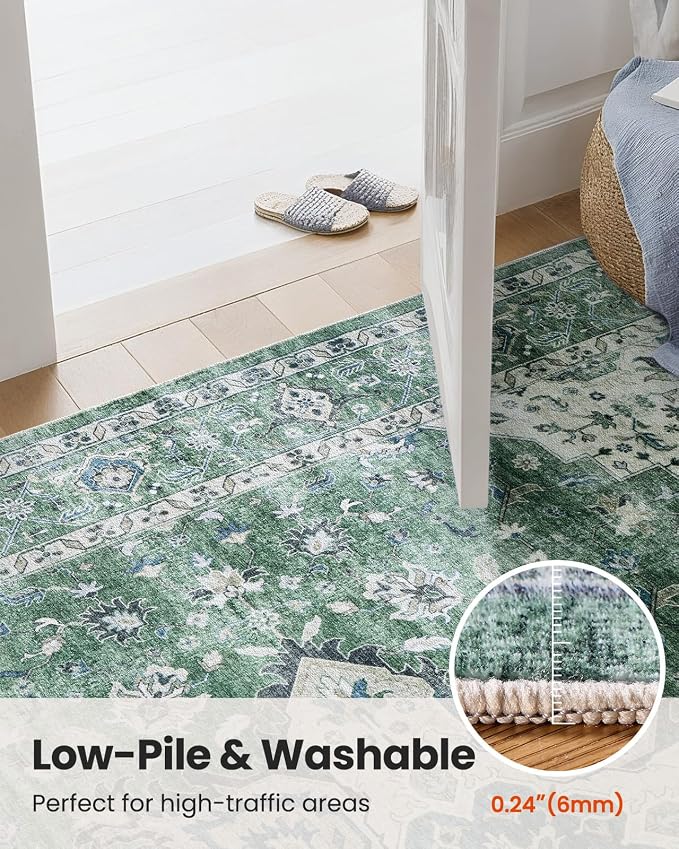 AMADA HOMEFURNISHING 8x10 Area Rug, Washable Low-Profile Large Area Rug - Image 7