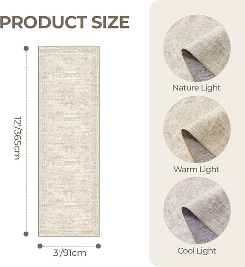 3x12 Runner Rug for Hallway, Non-Slip Long Bathroom Rugs Runner for Kitchen - Image 2