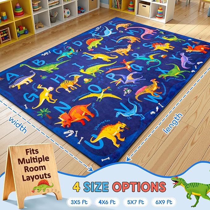 5x7 ABC Classroom Rug for Kids Playroom, Alphabet Rug - Image 8
