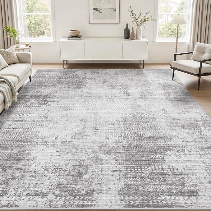 5x7 Area Rugs for Living Room Non Slip Machine Washable Rug Distressed Abstract by Tchdio