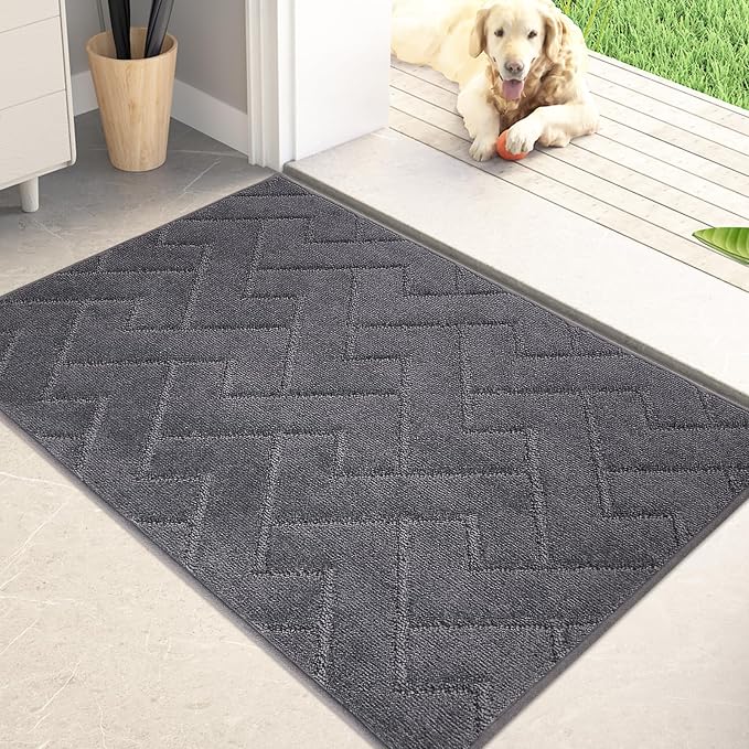 PURRUGS Dirt Trapping Door Mat 24" x 35.5", Non-Slip Machine Washable Entry Rug by PURRUGS