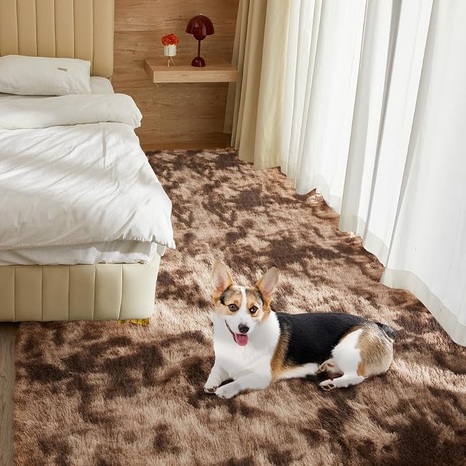 Ultra Soft Rug for Living Room, 5X8 Fluffy Shag Area Rug for Bedroom, Modern - Image 9