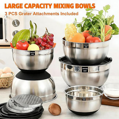 Thickened Heavy-Duty 26pcs Stainless Steel Bowl, Mixing Bowl Set - Image 3