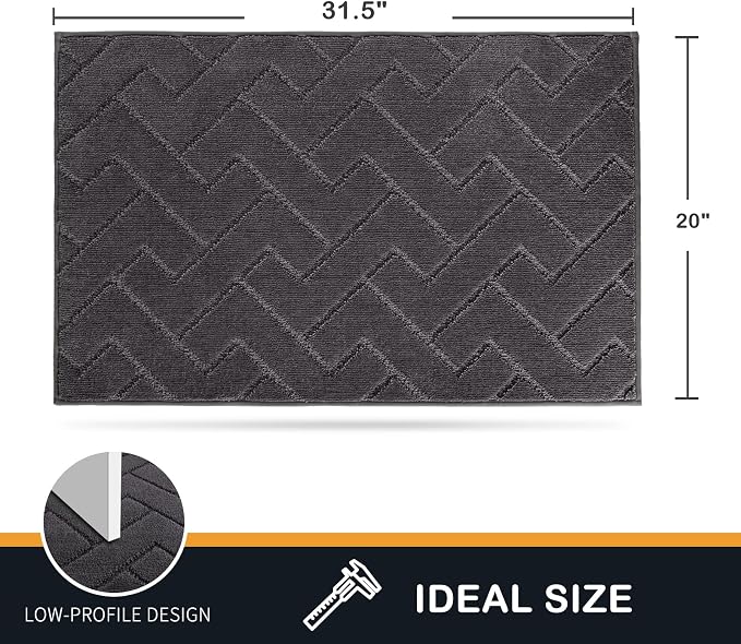 PURRUGS Dirt Trapping Door Mat 20" x 31.5", Non-Slip Machine Washable Entry Rug - Image 2