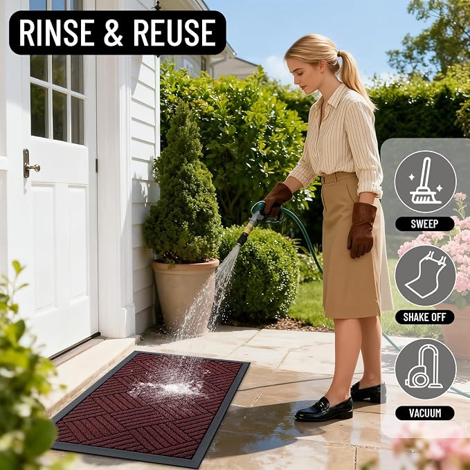 OLANLY Front Door Mat Outside Entrance 47x32, Heavy Duty Sturdy Natural Rubber - Image 7