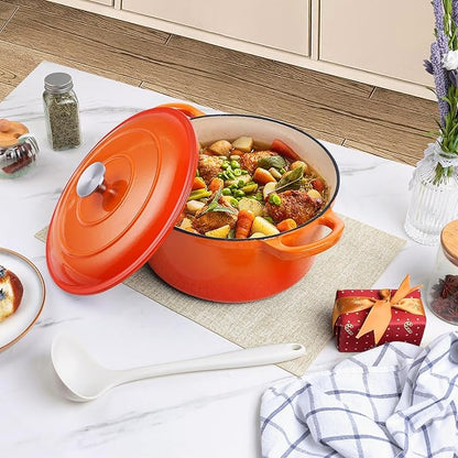 P&P CHEF 6QT Enameled Dutch Oven, Cast Iron Dutch Oven Pot - Image 6