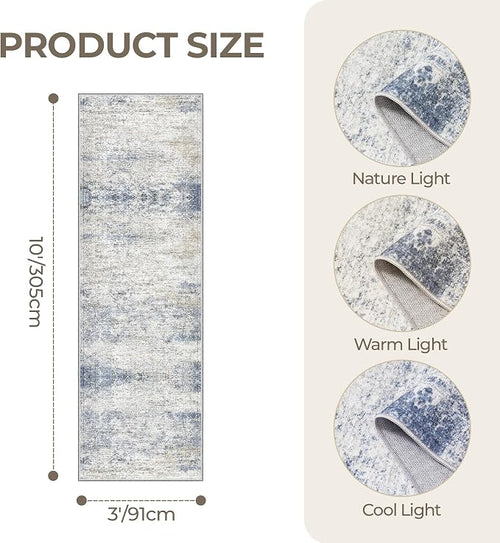 3x10 Runner Rug Non Slip Washable - Image 2