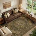 RELEANY Area Rugs 6'x8' Washable Non-Slip, Floral Vintage Distress Medallion by RELEANY