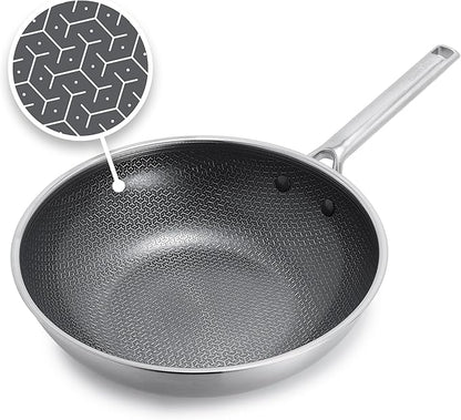 GreenPan Hybrid 11” Nonstick Stainless Steel Wok Pan, APEX Tri-Ply Thermobond by GreenPan
