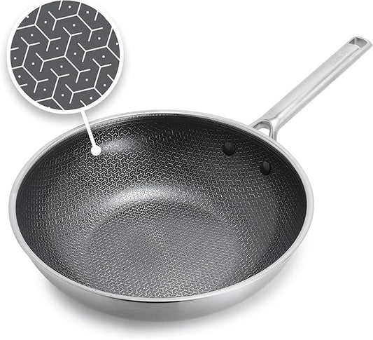 GreenPan Hybrid 11” Nonstick Stainless Steel Wok Pan, APEX Tri-Ply Thermobond by GreenPan