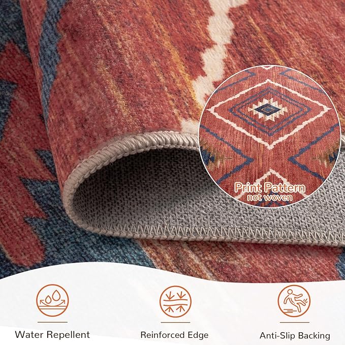 BESTSWEETIE Area Rug 6x9 Rug Machine Washable Non-Slip Low Pile Print Pattern - Image 4