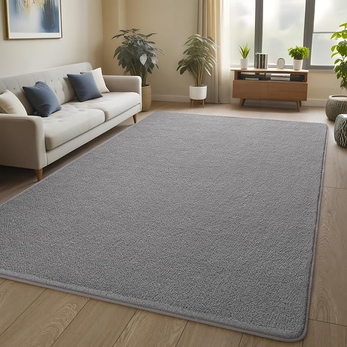 Pettop 6x9 ft Grey Area Rugs for Bedroom Living Room, Washable Memory Foam - Image 8