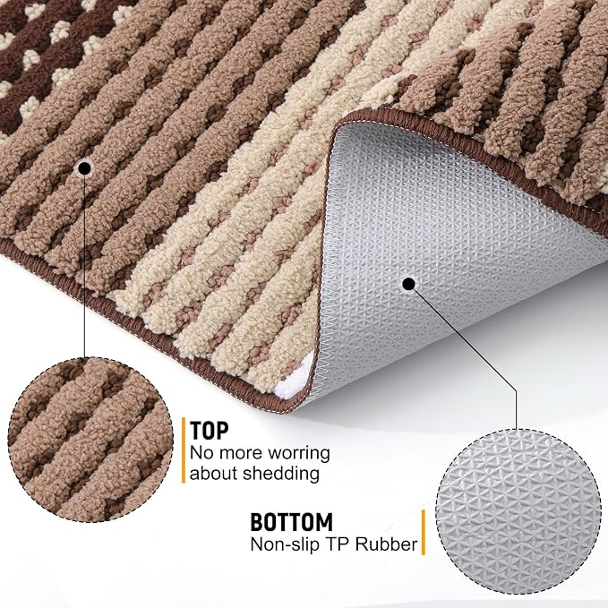 Kitinjoy Indoor Outdoor Door Mat, 59x36 Non-Slip Absorbent Dirt Trapper - Image 3