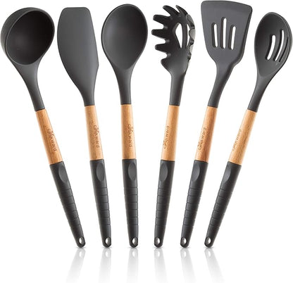 Silicone Cooking Utensils Set 6 Piece – Heat Resistant up to 480°F, BPA Free & by cookward