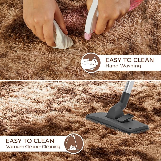 Ultra Soft Rug for Living Room, 5X8 Fluffy Shag Area Rug for Bedroom, Modern - Image 6