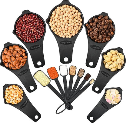 Measuring Cups and Spoons Set 15, 7 Plastic Measuring Cup Spoon Set, 7 Spice - Image 3