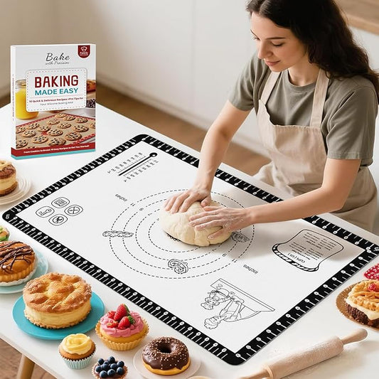 Silicone Baking Mat with 10 Recipes, Extra Thick Silicone Mats by Bredominant