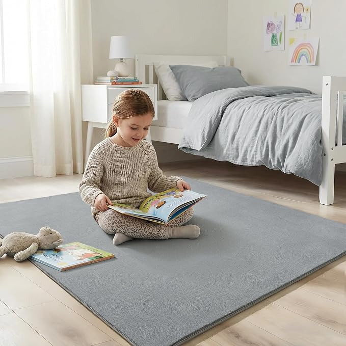 Amearea 4x4 Square Area Rugs for Bedroom Living Room, Modern Grey Thickened - Image 4