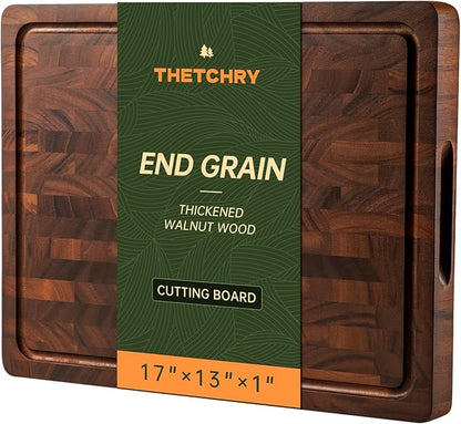 THETCHRY Walnut Cutting Boards for Kitchen, End Grain Wooden Cutting Board by Thetchry