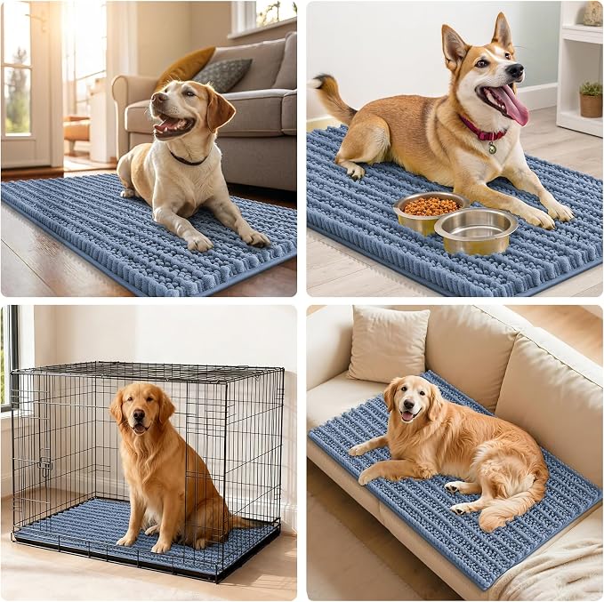 Smiry Dog Door Mat for Muddy Paws 32x21, Absorbent Dirt Trapper, Non-Slip - Image 7