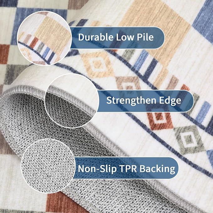 GarveeHome 8x10 Rug for Bedroom Modern Colorful Checkered Rug for Living Room - Image 3