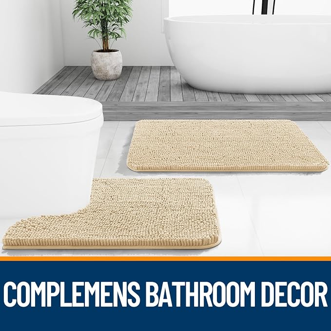 OLANLY Bathroom Rugs 30x20, Extra Soft Absorbent Chenille Bath Rugs, Rubber - Image 7
