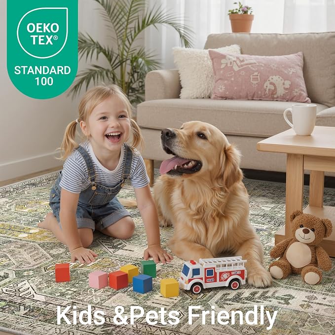 befbee 9x12 Area Rug, Ultra-Thin Washable Rugs - Image 9