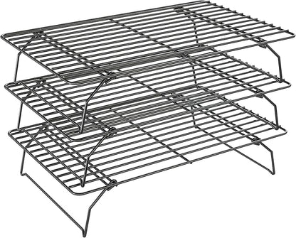 3 Tier Stackable Cooling Rack for Batch Cooling Cookie, Cake-15.8”x 10”- Heavy by QukakaHomeCare
