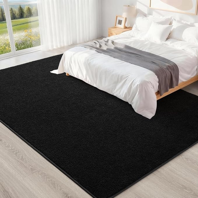 4x6 Feet Black Area Rugs for Bedroom, Indoor Washable Memory Foam Rug for - Image 6