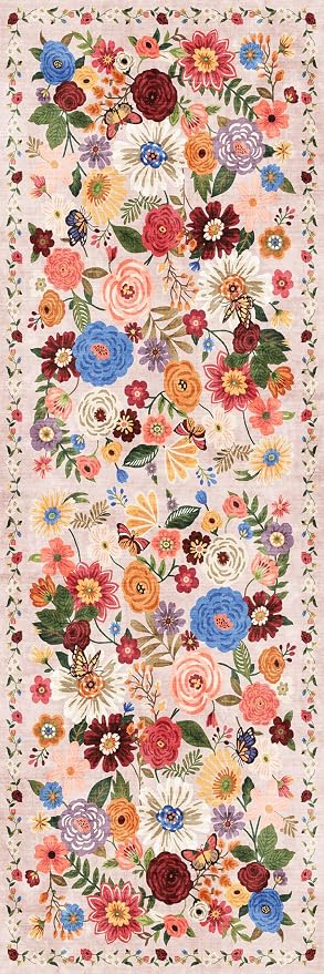 Blush Rug for Hallways Kitchen Rug 2'6" x 14', Non Slip Washable Rugs - Image 2