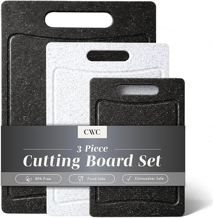 COOK WITH COLOR Non-Slip Cutting Board Set – Kitchen Essentials with Easy Grip by CookwithColor