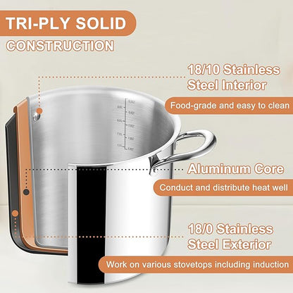Herogo 10 Quart Stock Pot, 18/10 Stainless Steel Large Cooking Pot - Image 3