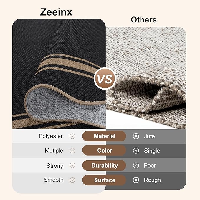 6x9 Scalloped Rug Easy Jute Washable Outdoor Patio Rug - Image 5
