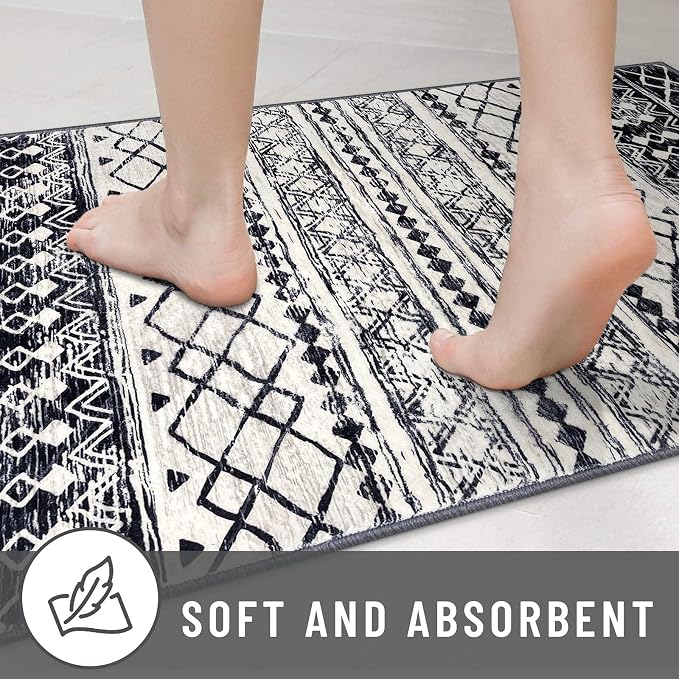 KUTA Boho Moroccan 3x5 Rugs for Entryway, Ultra Soft Distressed Geometric Print - Image 8