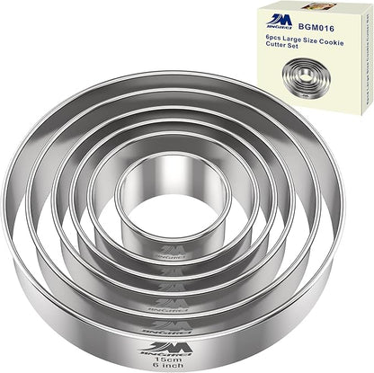 M JNGMEI 6 Pieces Stainless Steel Cookie Cutter Set 2'' by MJINGMEI