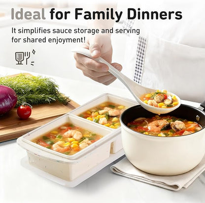 Silicone Freezer Tray with Lid Soup Freezer Container Molds with Steel - Image 8