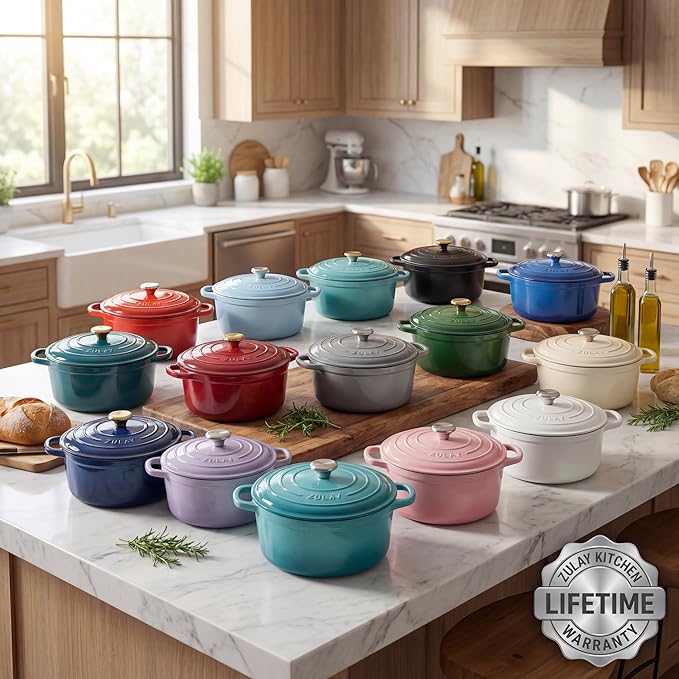 Zulay Kitchen 5 Quart Enameled Cast Iron Dutch Oven Pot - Image 8