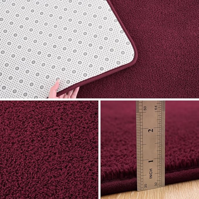Pettop 4x6 ft Burgundy Red Area Rugs - Image 4
