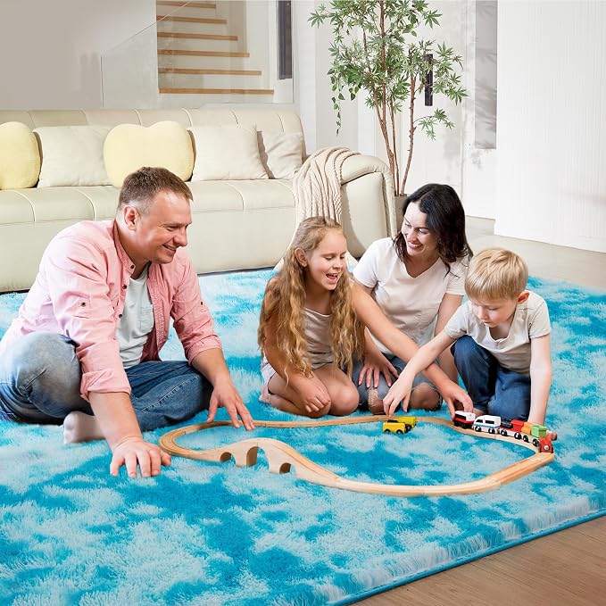 Ultra Soft Rug for Living Room, 8X10 Fluffy Shag Area Rug for Bedroom, Modern - Image 2