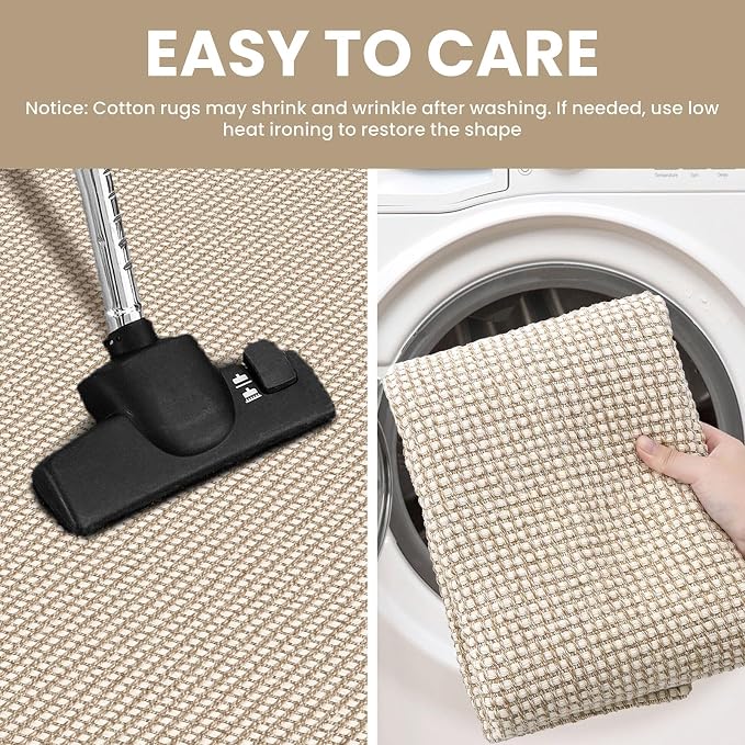 IOHOUZE Washable Area Rug 3x5 Non Slip Rubber Backed Woven Rugs - Image 4